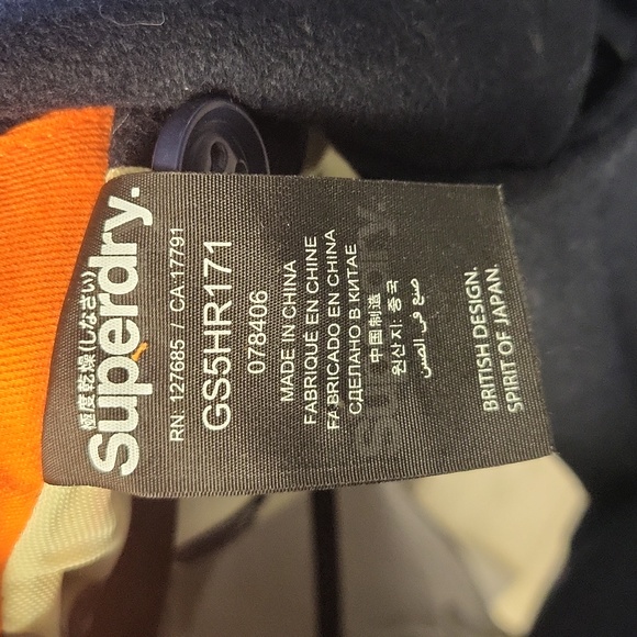Superdry Navy Label Button-up Short Peacoat (S) - Picture 9 of 9